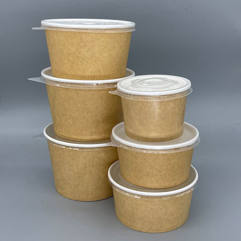 配筷子多规格可选一次性加厚牛皮纸酸辣粉汤面米线外卖打包纸碗