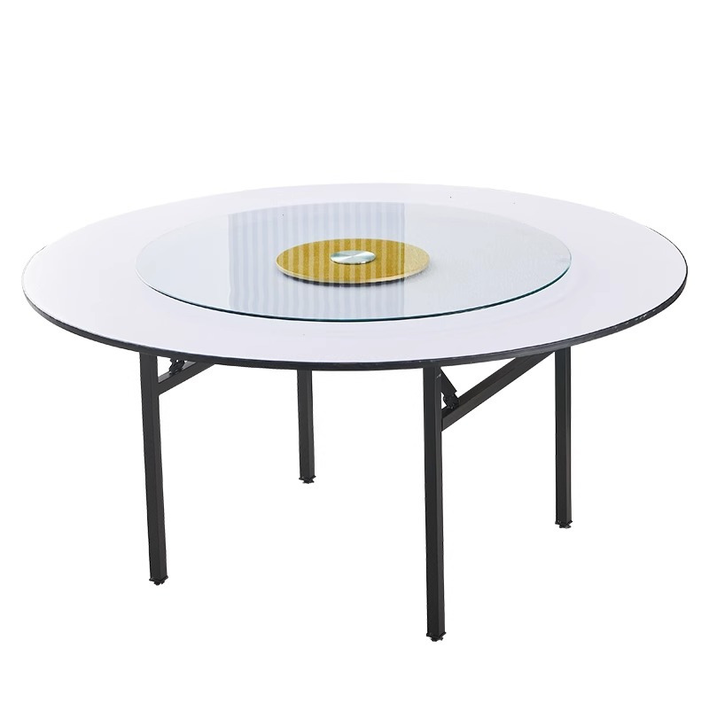 中意贝田btzy98家用简易大圆桌酒店饭店10人15人20人折叠餐桌餐饮店