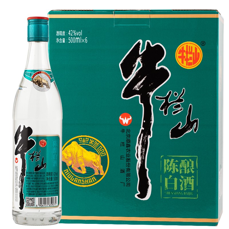 牛栏山 脖标陈酿 浓香型白酒 牛栏山 国标陈酿 日常口粮酒/送礼佳品 42度500mL 6瓶 脖标陈酿(1箱/提)