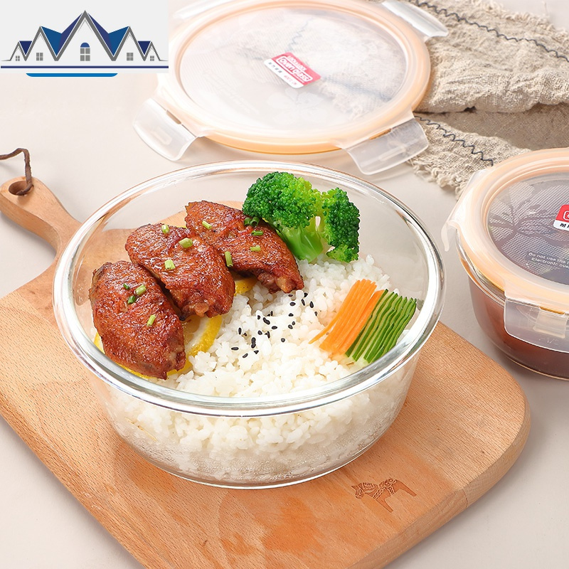 保鲜盒微波玻璃密封盒上班族带饭饭盒冰箱收纳水果便当盒 三维工匠收纳盒