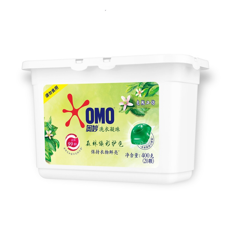 奥妙(OMO) 自然工坊 森林焕彩护色 洗衣凝珠 400g (单位:盒)
