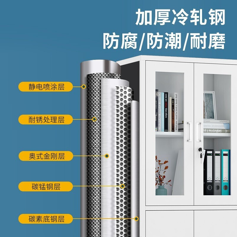 质凡钢制四门更衣柜 900*500*1850mm高清大图