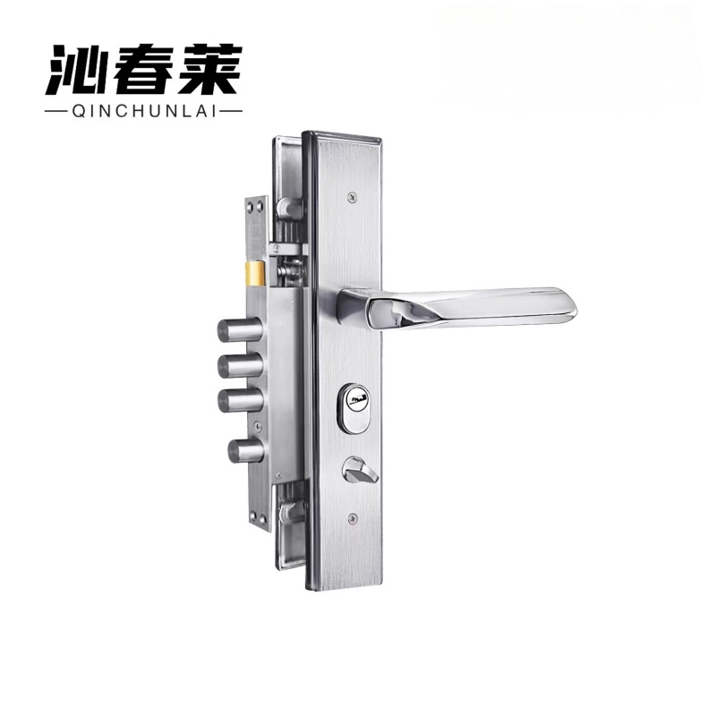 沁春莱防盗门锁 把手+锁芯+锁体/套高清大图