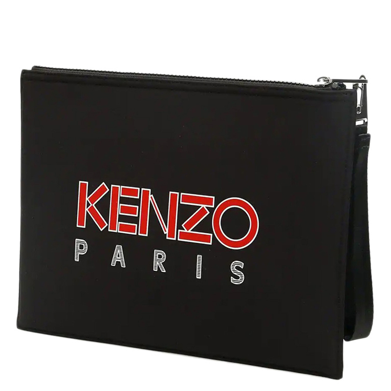 【直营】Kenzo 高田贤三 男士黑色虎头图案手拿包 FA55PM302F22-99高清大图