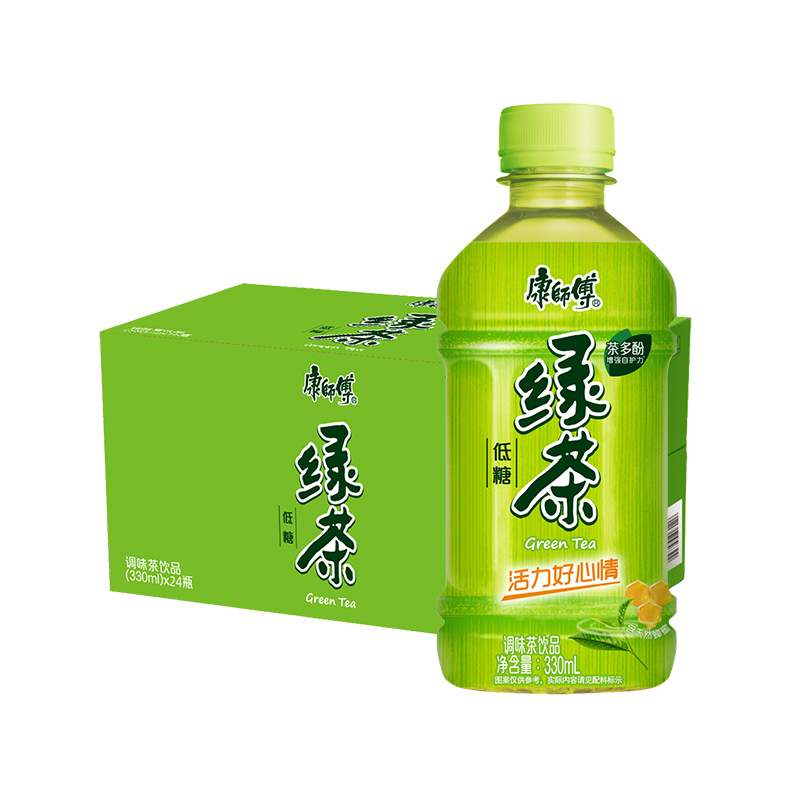 康师傅 蜂蜜绿茶 调味茶饮品 330ml*24瓶整箱装