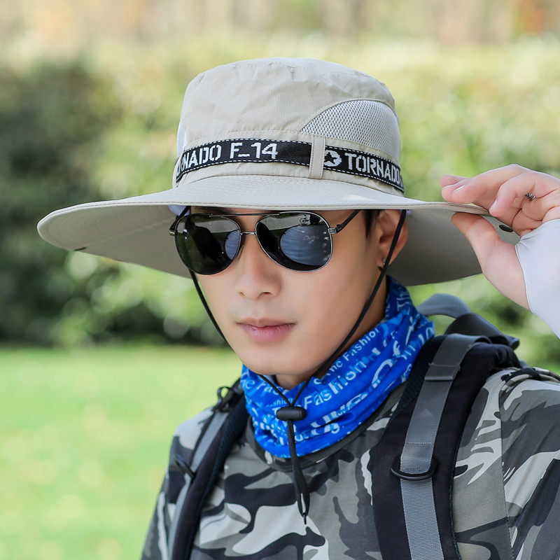 盛世尼曼大沿遮阳帽男夏天户外防晒太阳帽钓鱼帽透气渔夫帽旅游休闲