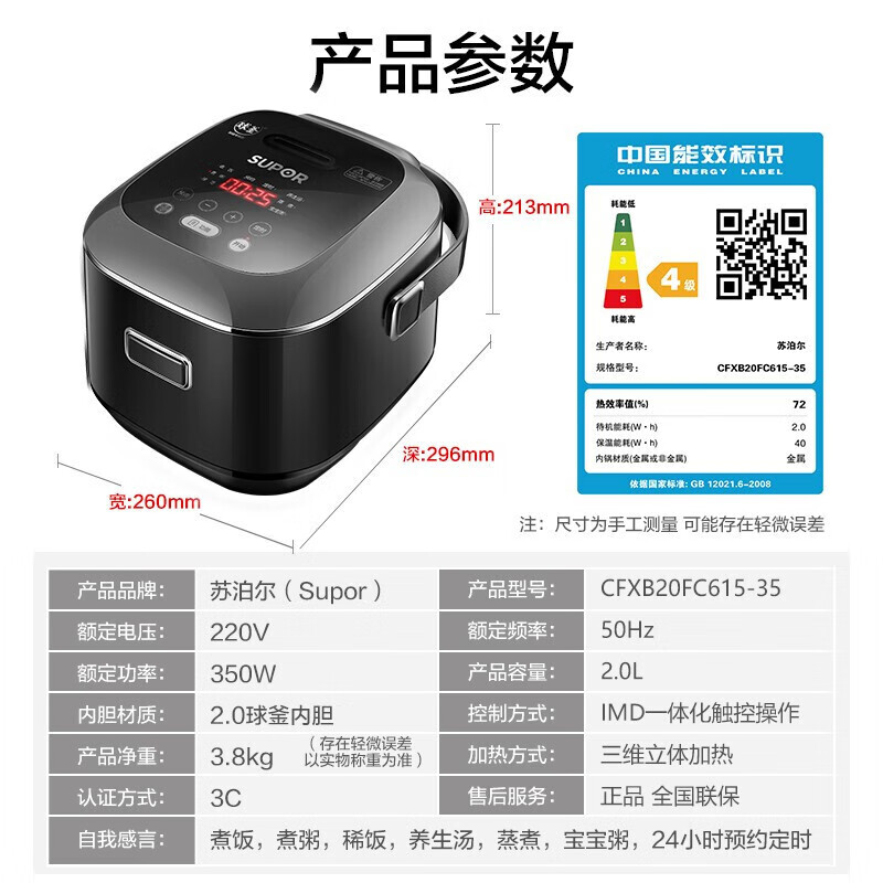 苏泊尔电饭煲CFXB20FC615/SF1407不粘+仿硬氧电商升级高清大图