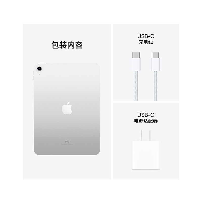 2022年新款款 苹果 Apple iPad 10代 10.9英寸 256G 5G插卡版+WiFi 平板电脑 银色 iPad十代 海外版