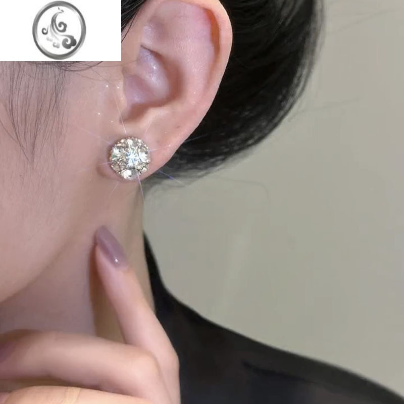 JiMi锆石球球磁吸无耳洞款耳环精致百搭高级感耳饰气质轻奢高级感耳夹