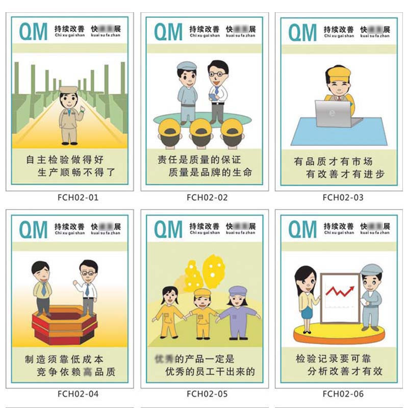 丛林狐 QM品管宣传画品质管理漫画版标语展板贴画FCH02 pp胶 70*100cm FCH02-01 质管海报漫画版