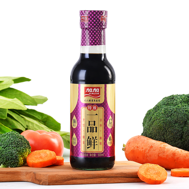 加加 特级一品鲜酿造酱油500ml 特级生抽 炒菜凉拌点蘸调味汁