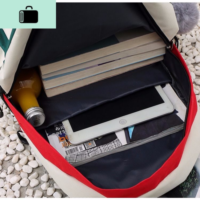 帆布书包女学生韩版ins超火高中初中双肩包女2019新款网红小背包NEWLAKE高清大图