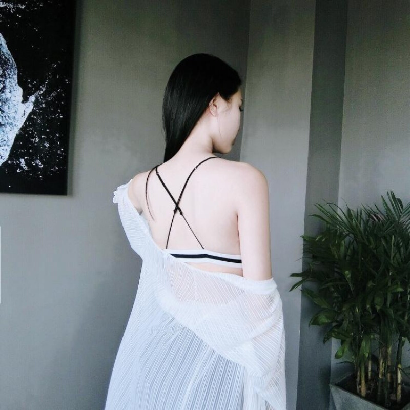 美无钢圈内衣Bra文胸美背交叉带抹胸背心带胸垫大码裹胸