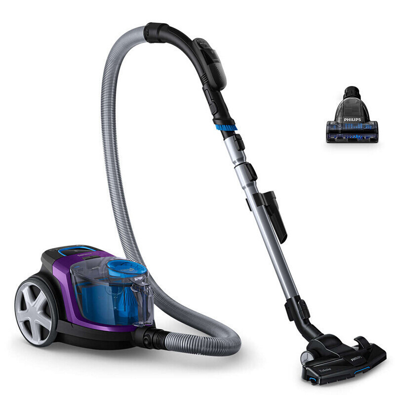 飞利浦（Philips） 吸尘器 家用手持卧式吸尘机1600w大功率干式无尘袋小型除螨吸尘器 金属紫FC9515/81