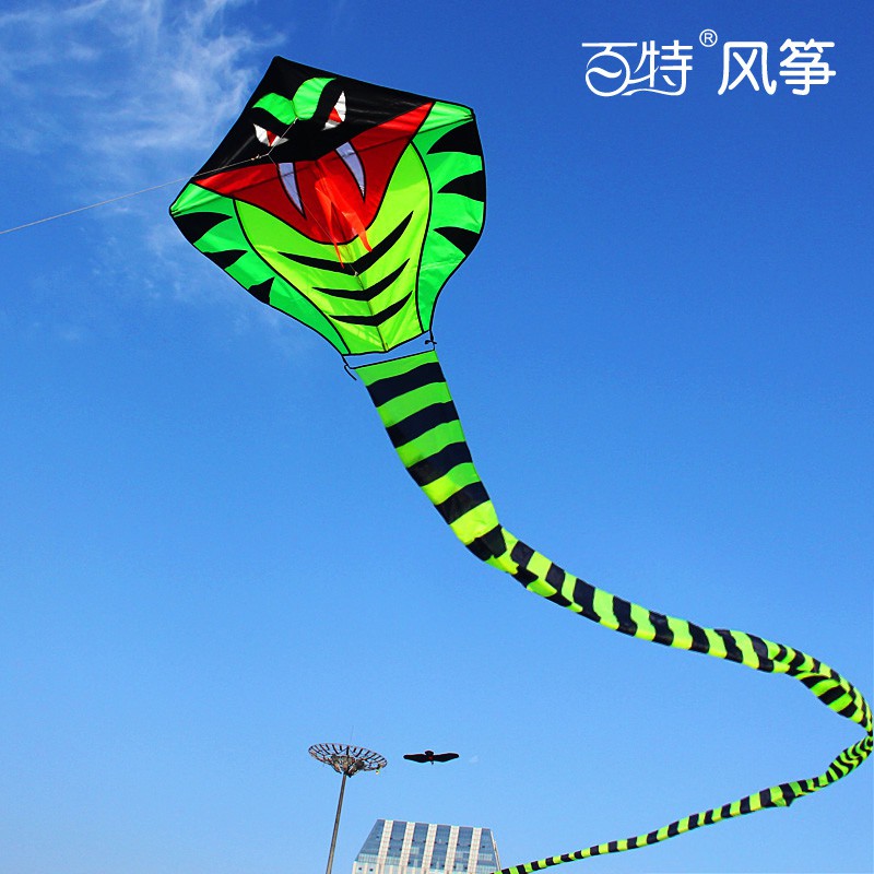 青蛇风筝竹叶青蛇正品百特15/30/68米大蛇王蛇 青蛇风筝线轮创意 三维工匠 30米青蛇高清大图
