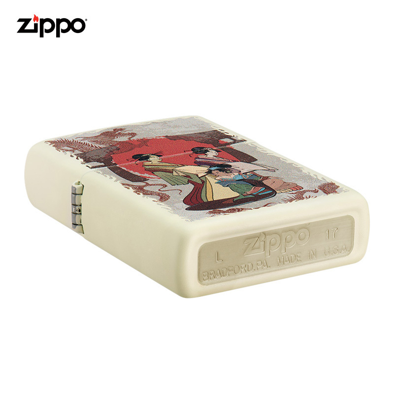 Zippo打火机美国进口之宝防风打火机芝宝白色216-C-000004日式和风