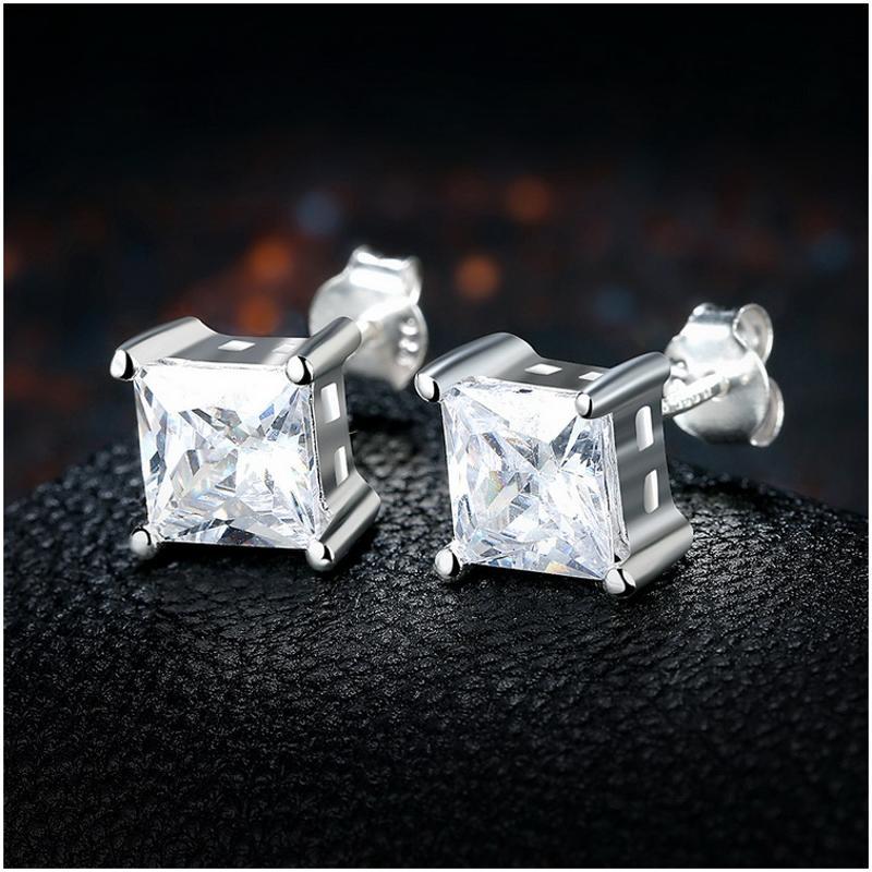E065Silver Earrings 925纯银耳环日韩耳钉女气质百搭简约防过敏送女朋友七夕情人节礼物