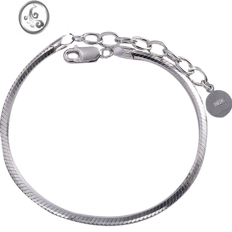 JiMi简约银银链情侣款蛇骨链纤细手链女百搭闺蜜不掉色男士手饰手环潮图片