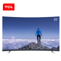TCL 55T3 55英寸 前置音响 人工智能金属超薄 64位34核 4K+HDR 超高清智能 曲面电视（枪色）