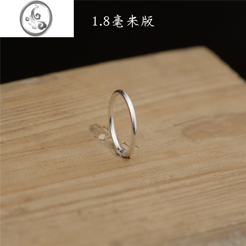 JiMiS990素戒银银戒指手工素圈小对戒光圈光板简单极简夕阳下的萤火虫 银色17号