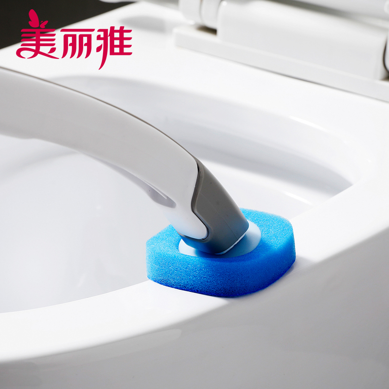 美丽雅 马桶刷替换头 卫生间浴室自带清洁剂马桶清洁可换式马桶刷替换装7块装