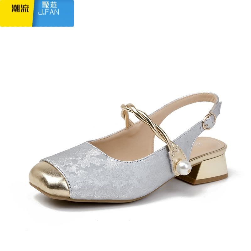 聚范新中式国风配旗袍夏季玛丽珍单鞋外穿包头大码女凉鞋41一43宽胖脚图片