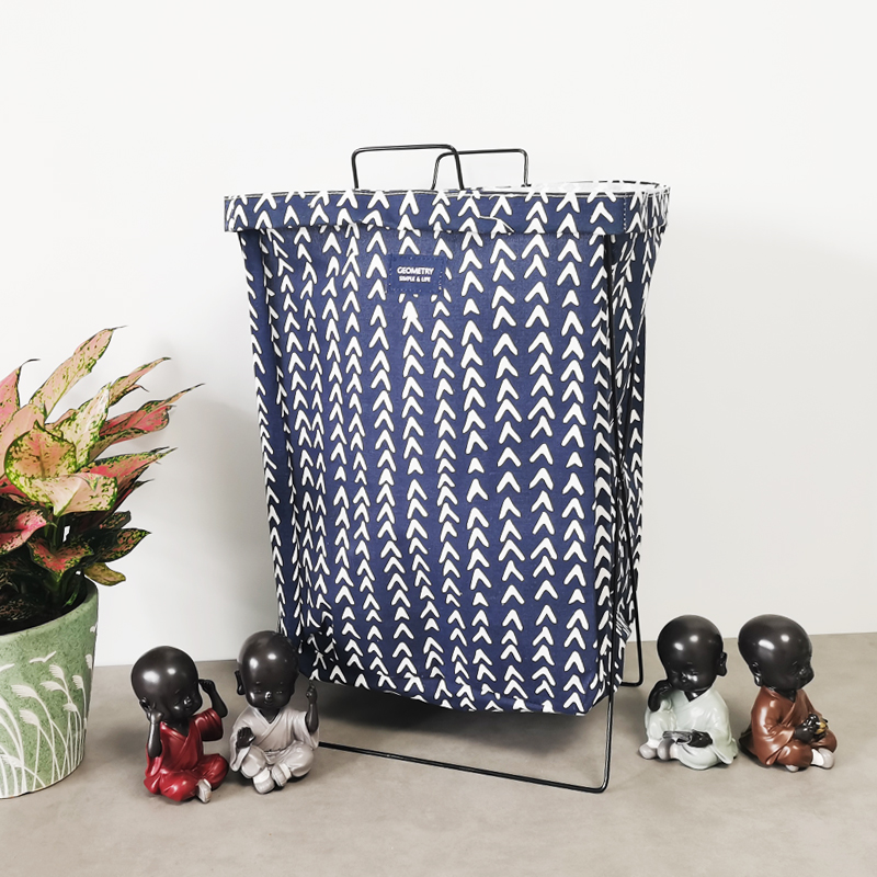 清科蓝 脏衣篮棉麻收纳箱脏衣服收纳筐家居脏衣篓洗衣篮大容量玩具收纳箱整理折叠箱收纳袋铁架收纳筐高清大图