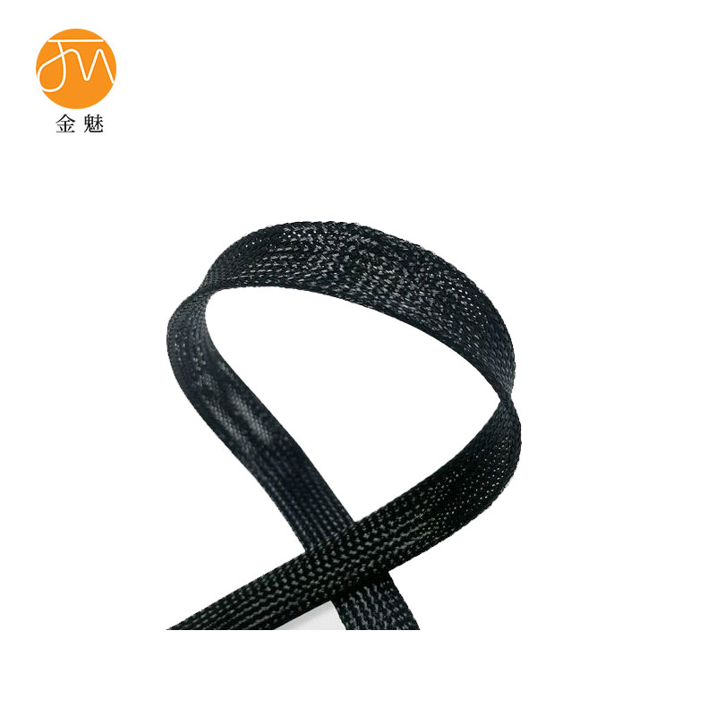 金魅 阻燃尼龙编织网管 扁宽10mm*300m长 卷高清大图