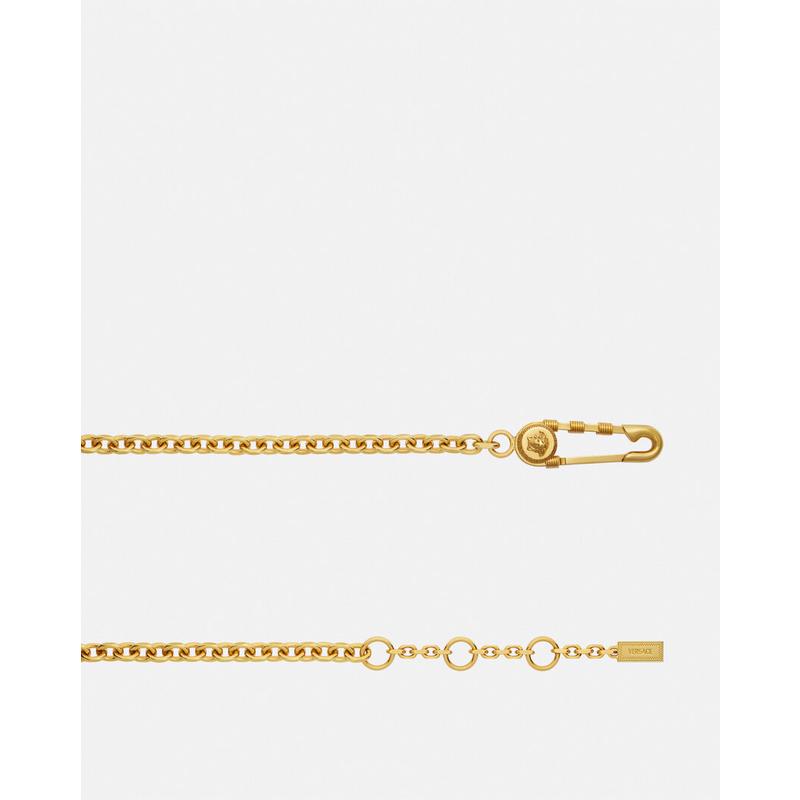 Versace金属时尚腰带 金色链条设计别针扣紧致魅力 时尚显气质腰链高清大图