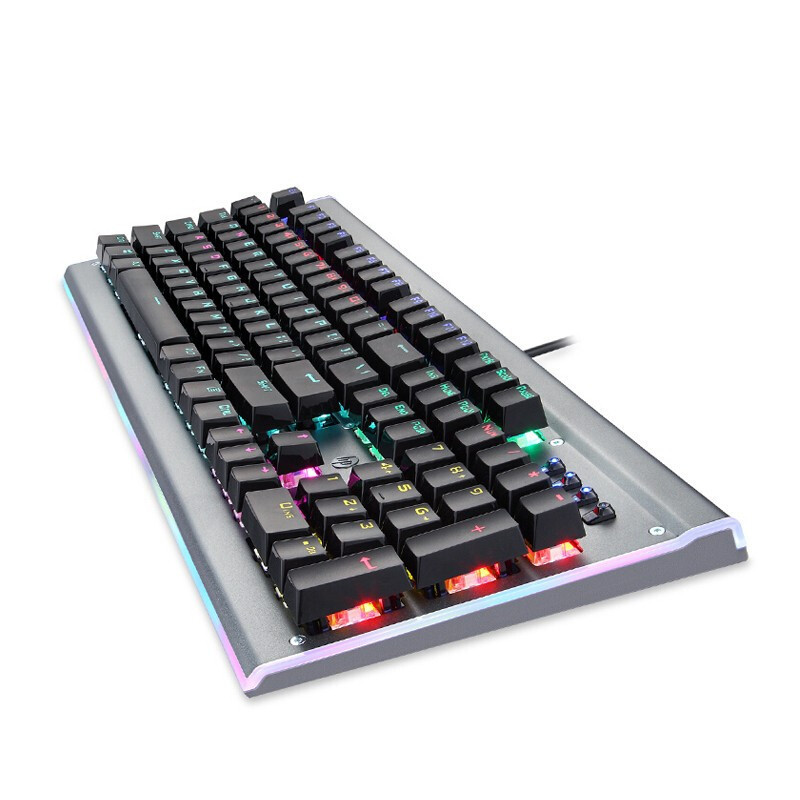 惠普(HP)GK520 机械有线键盘 办公游戏吃鸡机械键盘 104键 混光(茶轴)