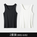 中锐智采 莫代尔男士背心内衣打底衫男内衣无痕汗衫跨栏无袖背心男式 黑色+白色