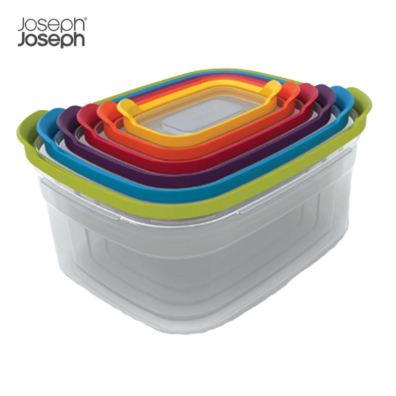 【食物保鲜】英国Joseph Joseph 彩虹密封保鲜盒 储物盒 便携野餐饭盒 厨房收纳盒 6件套