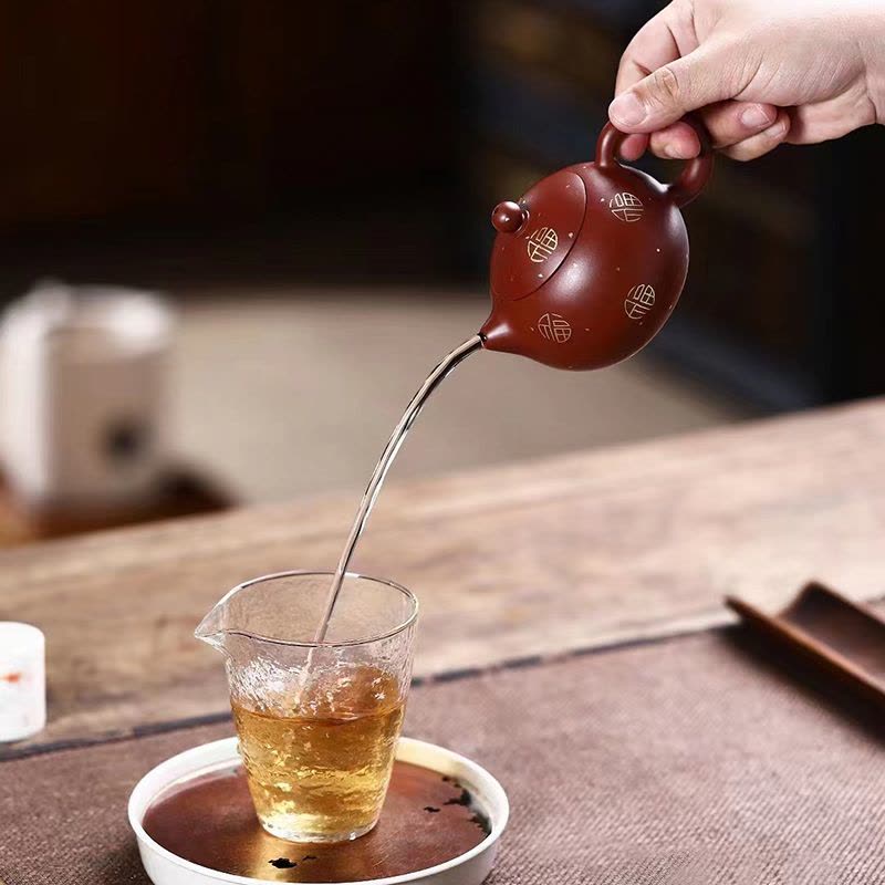 MULTIPOTENT 宜兴紫砂壶原矿大红袍茶壶国家工艺美术师陈浩作品扁西施260ml图片