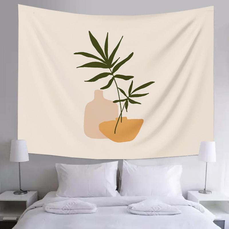 美帮汇北欧INS简约小花床头卧室宿舍背景布墙布小众挂毯 GT00811 绒布130高*150宽厘米