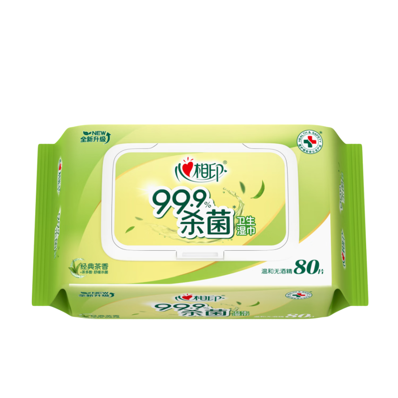 心相印 XCG080(单包)心相印卫生系列80片装湿巾(经典茶香)