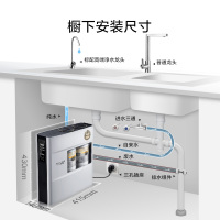 AO史密斯(A.O.Smith)厨下式家用直饮净水器R400XC7 小体积 1.2升大流量 净水机 纯水机