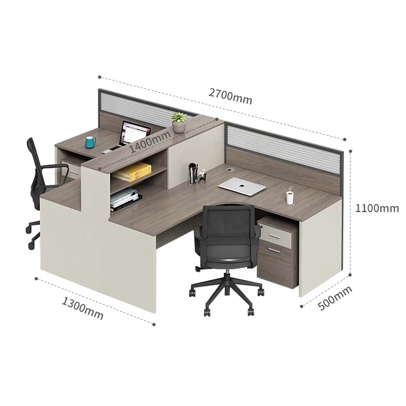 汉诺鑫威职员办公桌员工位卡座屏风位桌椅组合T型两人位[含柜/椅]高清大图