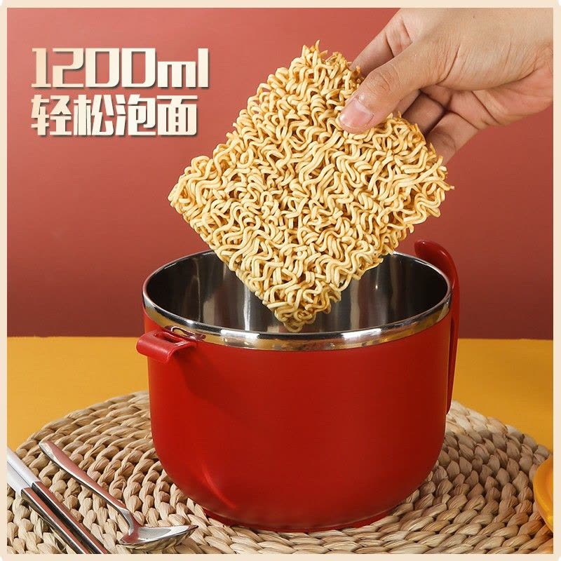 奥丁(adneny) 厨具系列 OD-00773 爱语系列 不锈钢泡面碗 红色图片