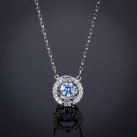 施华洛世奇(SWAROVSKI) 蓝色跳动的心水晶项链 女士 人造水晶 送恋人5279425