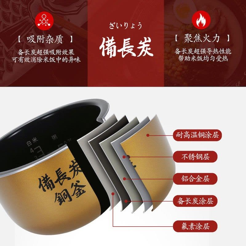 松下(Panasonic)2.1L电饭煲IH立体加热家用迷你小型电饭锅2-3-4人智能蒸饭锅SR-AC072-K图片