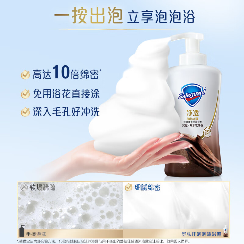 舒肤佳净透泡沫沐浴露 沉澈乌木玫瑰香700g 含果酸 男女士通用高清大图