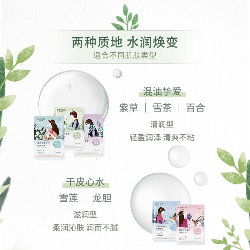 自然堂雪域龙胆亮润面膜26mL*5PCS/盒高清大图