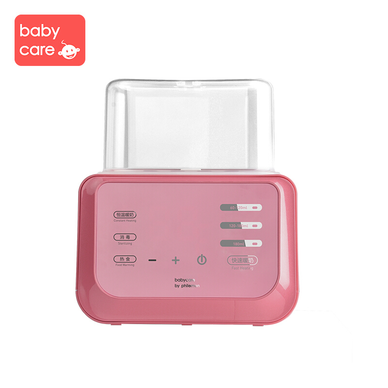 babycare恒温温奶器 消毒器二合一自动 奶瓶热奶器 智能暖奶器 圣托里尼红4900