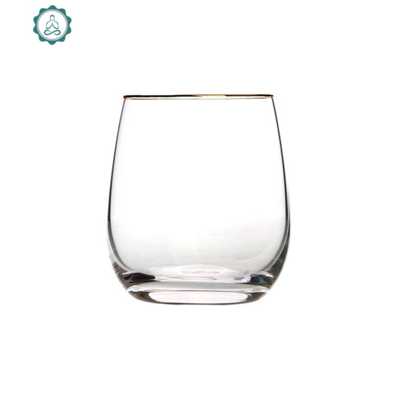 ins北欧金边大肚杯玻璃水杯子慕斯杯啤酒杯耐热茶杯果汁杯早餐杯 封后