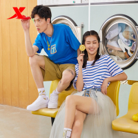 特步(Xtep)男鞋板鞋2021官方休闲鞋夏季运动鞋空军一号透气小白鞋女鞋子