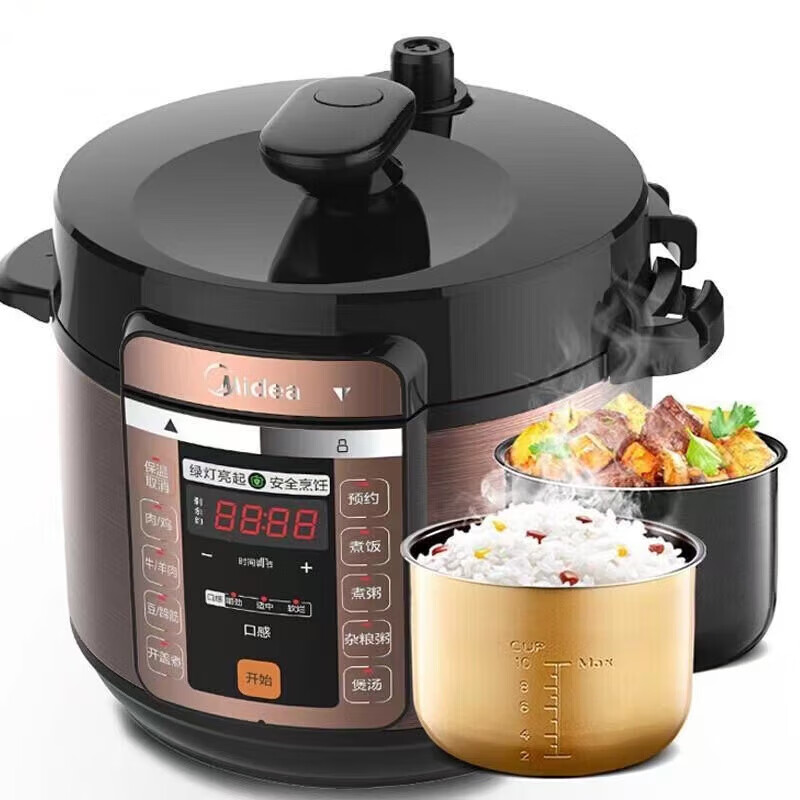 美的电压力锅家用蒸煮煲汤大容量多功能定时预约高压电饭煲电饭锅 MY-CS6018P高清大图