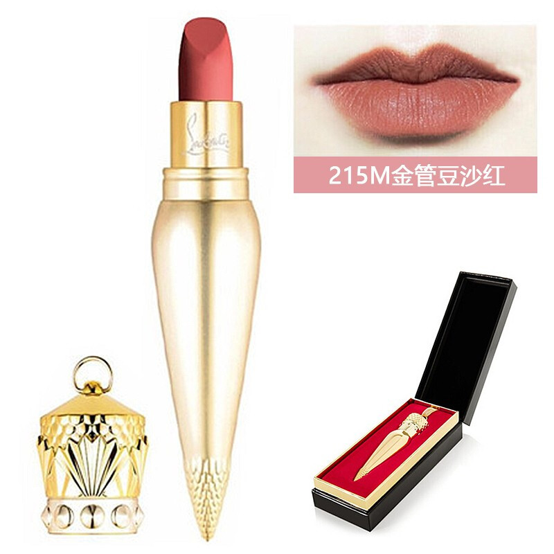 Christian Louboutin克里斯提CL萝卜丁丝滑口红显色唇膏3.5g女王权杖口红 215M 金管豆沙红