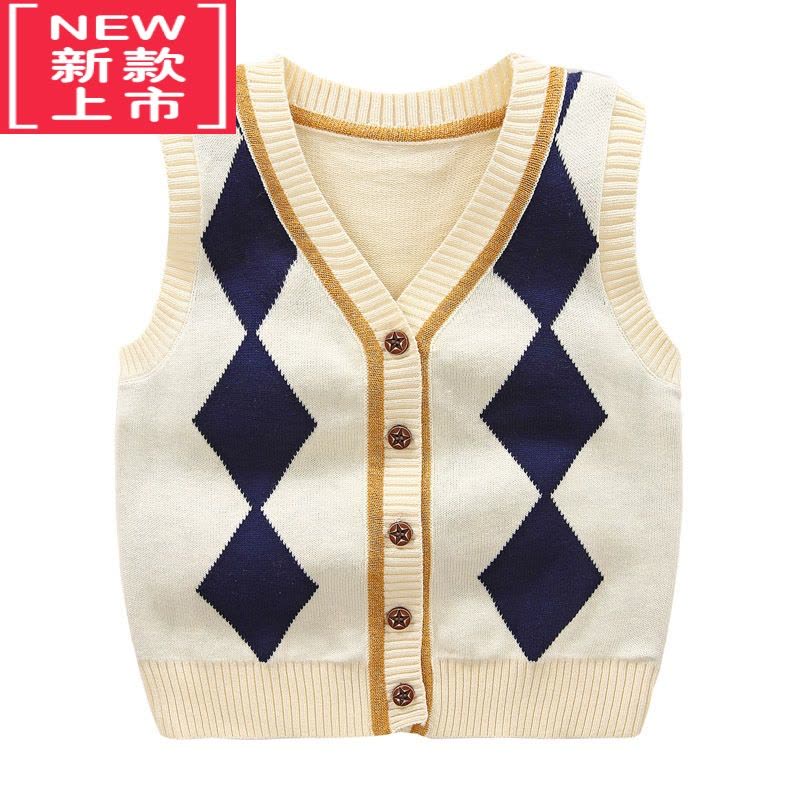 可莉允男童马甲春秋秋季童装儿童休闲背心宝宝针织开衫坎肩毛衣图片