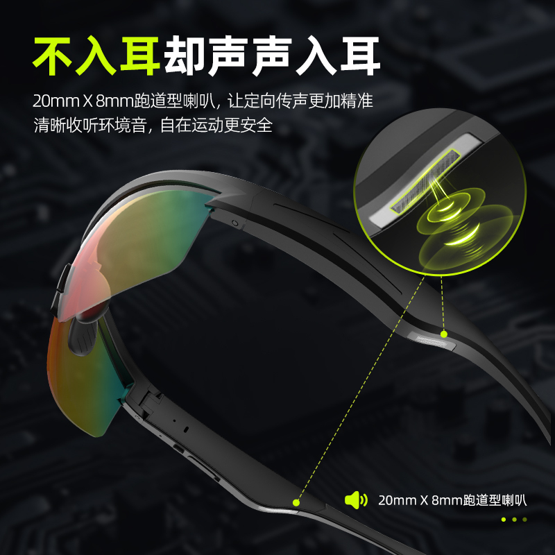 兰士顿 AirNora智能开放式运动眼镜耳机BH01碧波蓝高清大图