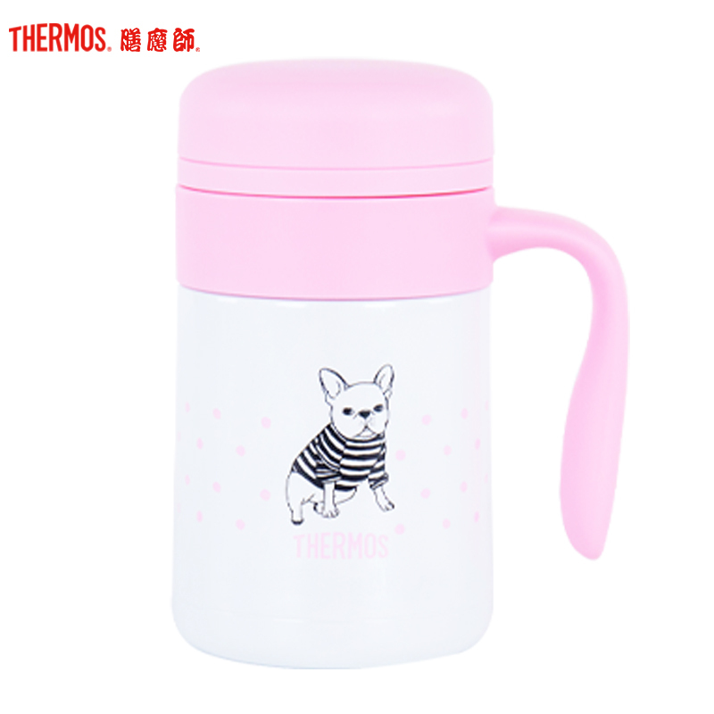 膳魔师(THERMOS)高真空不锈钢卡通形象保温杯便携办公保温杯大肚保温杯 304不锈钢 370ML 家用办公/旅行通用